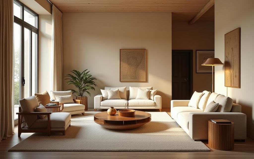 Salon élégant avec meubles sur mesure