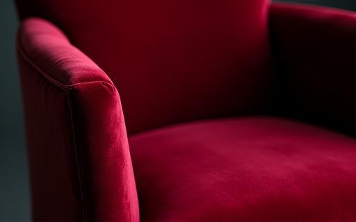 Fauteuil élégant rembourré en velours
